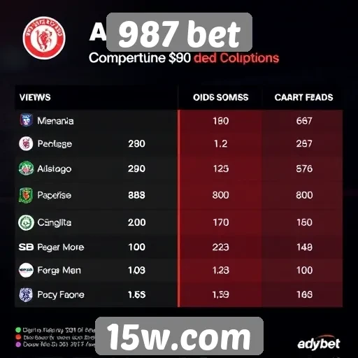 Comparativo de odds oferecidas pelo 987 bet
